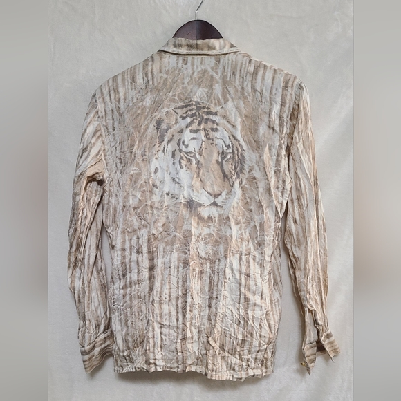Vintage Escada Women's Silk Tiger Print Blouse Size 36 - Picture 8 of 8